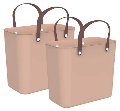 Produktbild von Rotho Multibag 2er-Set Albula - 25L Tasche zum Shoppen - Wiederverwendbare Einkaufstasche 40 x 23,5 x 34 cm - Allzwecktasche aus recyceltem Kunststoff