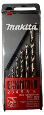 Produktbild von Makita HSS-Spiralbohrer-Set P-54106 Metallbohrer 6tlg. Ø 2 3 4 5 6 8 mm