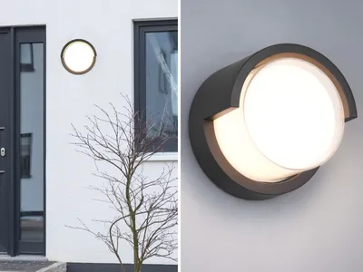 Produktbild von LED-Außenwandleuchte - 10 x 15 cm - Schwarz - Weiß - Kunststoff