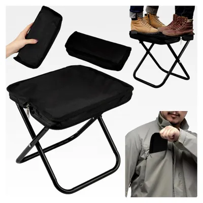 Produktbild von Ultraleichter Handtaschenhocker für Camping und Reisen, klappbar und faltbar, 150 kg Tragfähigkeit