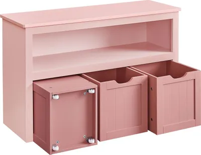 Produktbild von Kinderregal mit Rollen, 30 x 102 x 60 cm, pastellrosa