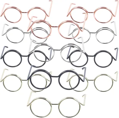 Productafbeelding van Kleine poppenbril - Set van 20 - Metaaldraad - Rand - Heldere lens - Bril - Stof - Pop - Verkleden - Brillen voor poppen