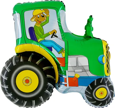 Produktbild von Folienballon Traktor, grün, 76 cm, für Helium, selbstverschließendes Ventil