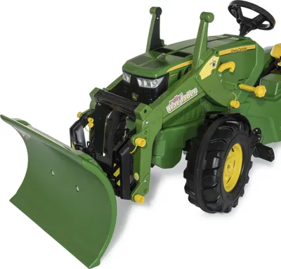 Produktbild von Rolly Toys Planierschild grün – rollySnow Master Schiebeschild für Kindertraktor, Frontanbau am Ladearm, verstellbares Schild für Sand, Erde & Kies