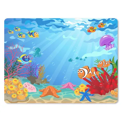 Produktbild von MuchoWow® Mauspad Mousepad Kinder - Meerestiere - Farben 23x19 cm - Mousepads - Maus Mat - Pad - Mausunterlage - Schreibtischunterlage - Mauspad