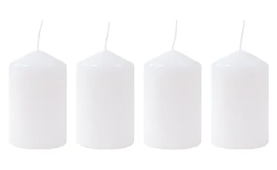 Image de lot de 4 bougies de couronne de l'Avent 50x80mm blanches Bougie de Noël en cire