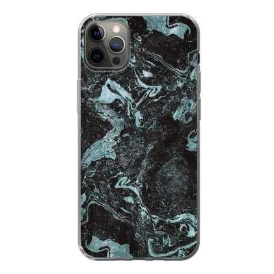Produktbild von MuchoWow® Handyhülle Schutzhülle Hülle für iPhone 12 Pro Max Naturstein - Blau - Stein Silikon Softcase Handy Hülle - Hartschale