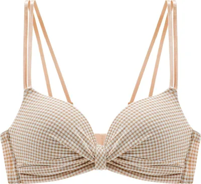Produktbild von Damen-BH mit Plaid-Print, Push-Up, verstellbarer Schultergurt, gepolstert, nahtlos, ohne Stahlring, weich, atmungsaktiv, Rückenverschluss, Damen-Intimunterwäsche