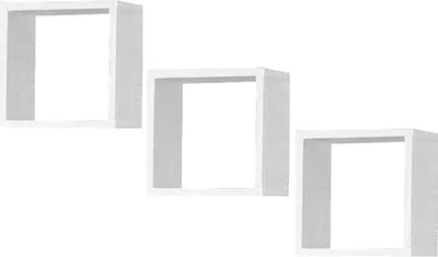 Produktbild von Wandregal weiß 3er Set, mit Metallhalterungen, schwebend für Küche, Flur, Kinderzimmer, Wohnzimmer, Badezimmer