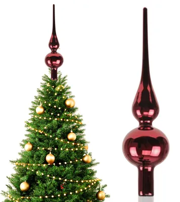 Productafbeelding van Kerstboom Piek | Glas | 24,5 cm | Glanzend | Rood