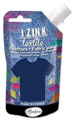 Productafbeelding van Textielverf IZINK - donkerblauw, 80 ml
