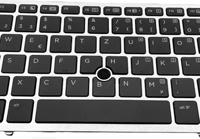 Produktbild von DEUTSCHE - Tastatur mit Beleuchtung, Grau Rahmen, Mausstick kompatibel für HP Elitebook 840 G1