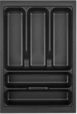 Produktbild von ORGA-BOX VIII Besteckeinsatz 311 x 480 x 55 mm Lavagrau mit Perlstruktur für 40er Schränke in Häcker Küchen