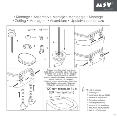 Produktbild von MSV WC Sitz Toilettendeckel Holz "Kiefernholz" Scharniere aus Edelstahl