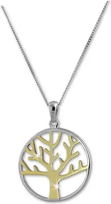 Image de SilberDream Collier 925 argent doré 44cm arbre de vie argent D2SDK50444T