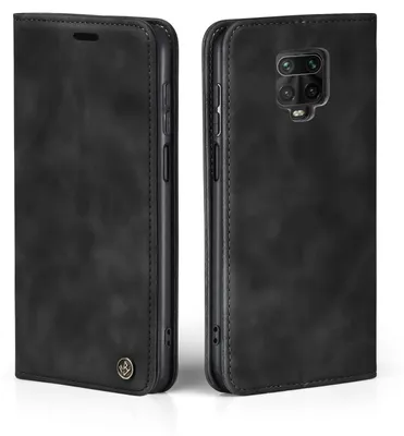Produktbild von Handy Hülle für Xiaomi Redmi Note 9 Pro Klapphülle Bookcase Flip Cover Handy Tasche Etui Farbe: Schwarz
