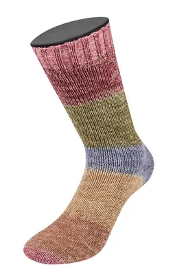 Produktbild von Lana Grossa - Gomitolo Meilenweit 4018 camel violett oliv dunkelrot pink