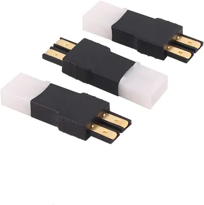 Produktbild von Set mit 3 Traxxas Stecker auf Tamiya Big Buchse Adapter | Kompatibilität & Flexibilität | Langlebiges Material | Umweltfreundlich, Schwarz, Kunststoff