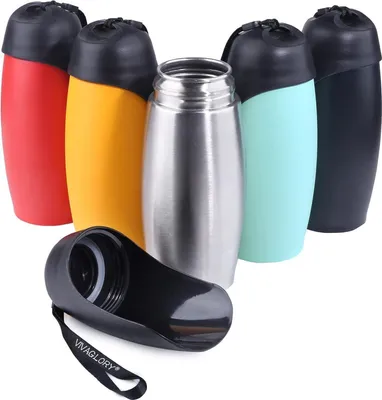 Image de VIVAGLORY Bouteille d'eau pour chiens 750ml en acier inoxydable Bouteille d'eau pour les déplacements Grande auge