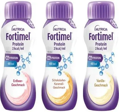 Produktbild von Fortimel Protein 2 kcal Mischkarton Trinknahrung 32X200 ml