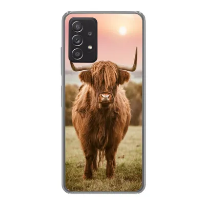 Produktbild von MuchoWow® Handyhülle Schutzhülle Hülle für Samsung galaxy a73 Schottischer Highlander - Sonne - Himmel Silikon Softcase Handy Hülle - Handyhülle
