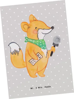 Produktbild von Mr. & Mrs. Panda Postkarte Moderatorin Herz - Grau Pastell - Geschenk, Ansichtskarte, einzelkarte, Ansichtskarten, Postkarten, Grußkarte