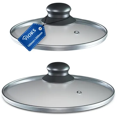 Produktbild von VIOKS Glasdeckel SET 2 x 160mmØ + 200mmØ für Töpfe Pfannen