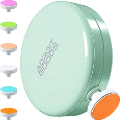 Produktbild von AdroitGoods Elektrische Baby-Nagelfeile - Baby-Nagelknipser - Maniküre-Set Baby - Nagelschere - 6 Feilen - inkl. Batterie - Grün