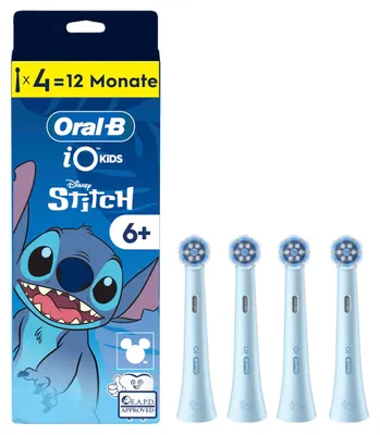 Produktbild von Oral-B iO Kids 6+ Disney Stitch Aufsteckbürsten Original für elektrische Zahnbürste Blau 4er