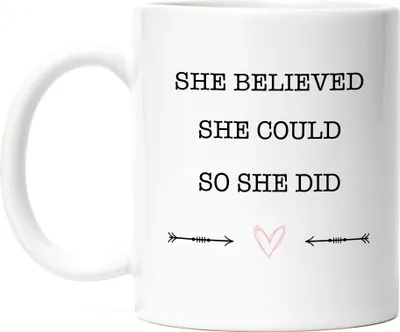Produktbild von Tasse She Believed She Could So She Did Spruch Geschenk für Superheldinnen Frauenpower Frauentag Feminismus