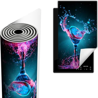 Produktbild von Herdabdeckplatte abdeckung Glaskeramikkochfeld abdeckplatte 30x52 cm Anti Rutsch Matte Aufrollbar, Wasser Glas