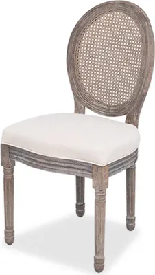 Immagine prodotto di vidaXL Sedie da pranzo 4 pezzi. Tessuto crema