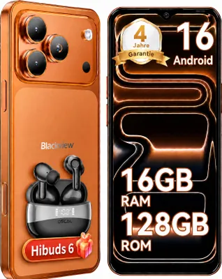 Produktbild von 2026 Blackview WAVE 7C Handy Ohne Vertrag incl Hibuds6 smartwatch, 6.56", Android16, 16GB+128GB/2TB TF, Face ID, 5000mAh, 32MP, Dual-SIM, WiFi 5, IP54
