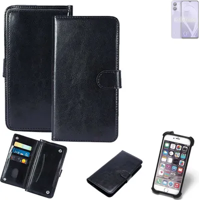 Produktbild von K-S-Trade 360° Hülle kompatibel mit Lava O1 schwarz Kunstleder Case BookCase WalletCase Kunstlederederhülle Handyhülle, Rundumschutz Bumper (1x)
