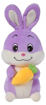 Produktbild von Granda Lila Hase Plüschtier mit Karotte 30 cm