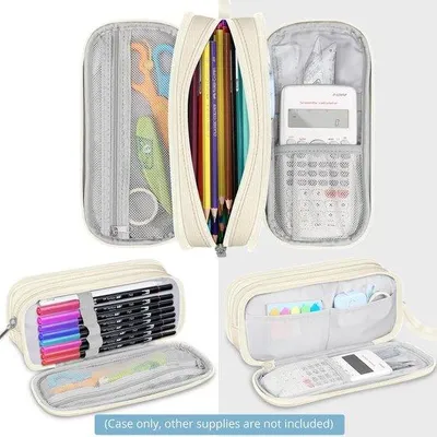 Produktbild von Schreibtischgepäcktasche, große Kapazität, 3-Fach-Organizer, Schreibtasche für Schule und Büro, Beige