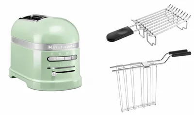 Produktbild von KitchenAid Set 1, Toaster + Brötchenaufsatz Artisan 5KMT2204 Pistazie