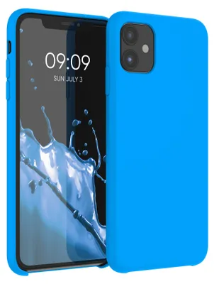 Produktbild von kwmobile Handyhülle für Apple iPhone 11 Hülle - Case Silikon - Kabelloses Laden - Schutzhülle Cover in Strahlend Blau