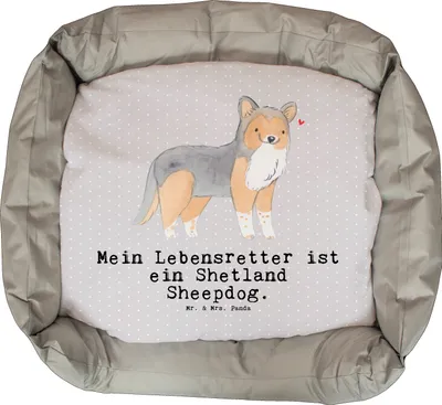 Produktbild von Mr. & Mrs. Panda Hundecouch Shetland Sheepdog Lebensretter - Grau Pastell - Geschenk, Hund, Valentinstag, Ostern, Sheltie, Muttertag, Vatertag, Dankeschön