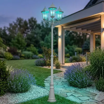 Produktbild von RGB LED Stehleuchte , Kandelaber weiß, H 220 cm