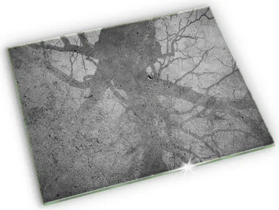 Produktbild von Unterlage für Kerzen Minimalistisch Glas Gummifüße - 52x40 cm - Betonsteinstruktur