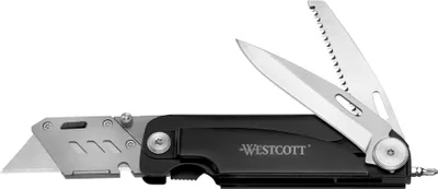Produktbild von Westcott Multitool Cutter Allzweck Werkzeug Multifunktionsmesser LED Licht Akku
