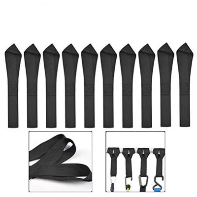 Productafbeelding van 10 spanbanden, 20 cm, zwart, PP, 125 kg/275 lbs, transportzekering voor ATV, UTV, motorfiets