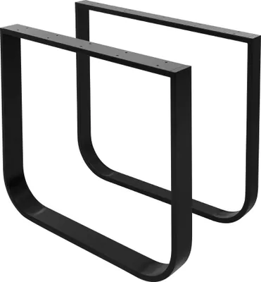 Obrázek produktu pro ML-Design 2 kusy stolových noh š80xv72 cm, stolové podnože ve tvaru O, z práškově lakované oceli, černé, průmyslový designový skluzový rám pro jídelní stůl