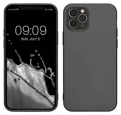 Produktbild von kwmobile Handyhülle für Apple iPhone 12 / iPhone 12 Pro Hülle - Silikon Case metallisch schimmernd - Schutzhülle Cover - Metallic Grau