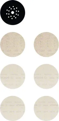 Immagine prodotto di Bosch EXPERT M480 set di dischi abrasivi, 225 mm, K 80/120/180/protezione disco abrasivo, 7 pezzi - 2608901667