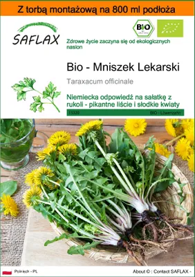 Zdjęcie produktu dla SAFLAX - Garden in the bag - Bio - Mniszek Lekarski - 400 Nasiona - Z podłożem uprawowym w praktycznej, samorozkładającej się torbie - Taraxacum officinale
