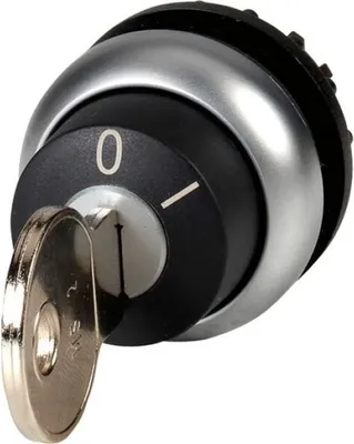 Produktbild von Eaton M22-WS-MS2, Schlüsselschalter, Kunststoff, Schwarz, Silber, IP66, 29,7 mm, 39,6 mm