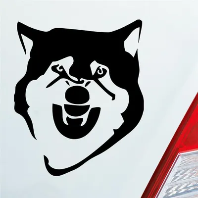 Produktbild von Auto Aufkleber Böser Husky angry Dog Tier Hund 12x10 cm Schwarz Matt Sticker Heckscheibenaufkleber