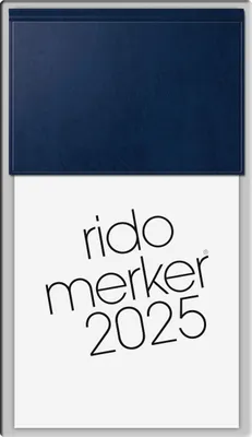 Produktbild von rido/idé 7035003385 Vormerkbuch Modell Merker (2025)| 1 Seite = 1 Tag| 108 × 201 mm| 736 Seiten| Miradur-Einband| dunkelblau